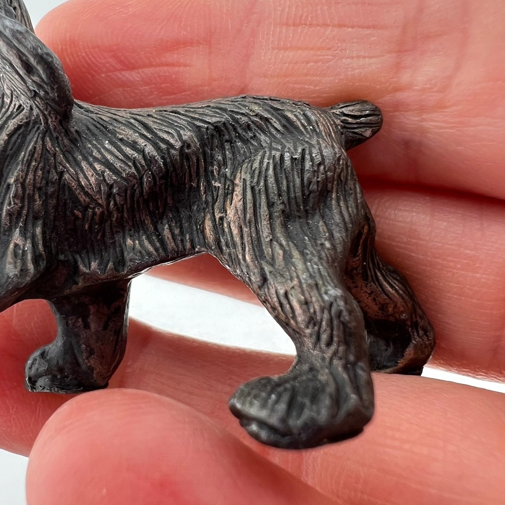 Vintage Bronze Tone Cocker Spaniel Dog Figurine Small Heavy Metal 2.3 oz - Picture 7 of 8